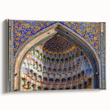 Landscape art painting of a Turkish scenery in vibrant colors on a framed canvas, ideal for living room decor.