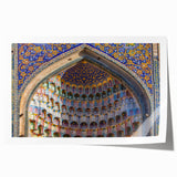 Extra large rolled print of a serene Turkish landscape in soft green and blue tones, ideal for art wall dining room.