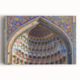 Large black and white stretched canvas of a Turkish landscape, ideal for kitchen wall art.