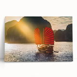 Black and white photograph of a Vietnamese landscape on stretched canvas, ideal for kitchen wall art or bedroom ambiance.