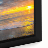 Extra large framed canvas of a textured, colorful abstract representation of the Adelaide skyline.