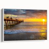 Framed canvas depicting a vintage-style Adelaide landscape in black and white tones, ideal for bedroom wall art.