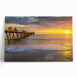 Black and white large art print of Adelaide scenery on stretched canvas, ideal for kitchen wall art or bedroom ambiance.