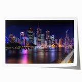 Extra large rolled print of Brisbane scenery with vibrant twilight hues, ideal for art wall dining room.