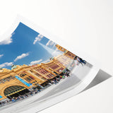 Extra large wall art featuring line art flowers in monochrome, on a rolled canvas, great for large living room wall decor.