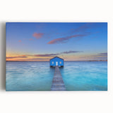 Black and white photograph of Perth skyline on large stretched canvas, suitable for kitchen wall art.