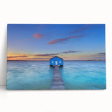 Black and white stretched canvas of Perth, Australia skyline, ideal for kitchen wall art or bedroom ambiance.