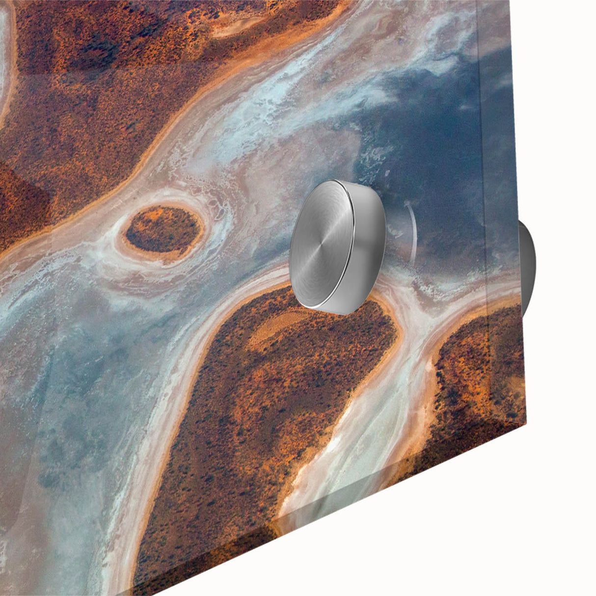 Large abstract wall art on acrylic glass, featuring a Queensland scenery in mid-century modernist style.