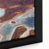 Framed canvas depicting a textured, colorful Australian Queensland scenery in black with vibrant hues.