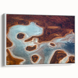 Framed canvas depicting a vintage-style Queensland landscape in muted earth tones, ideal for bedroom wall art.