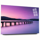 Large abstract wall art depicting a Tasmanian landscape in muted earth tones on acrylic glass.