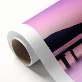 Art Deco style poster of Tasmania scenery on rolled canvas, in muted earth tones, ideal for nursery wall art.