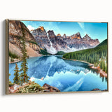 Framed canvas of a vintage-style landscape painting depicting Alberta, Canada, with muted earth tones.