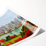 Extra large wall art featuring line art flowers in neutral tones on a rolled print, suitable for large living room decor.