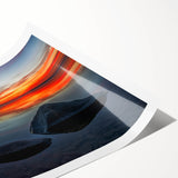 Extra large wall art featuring line art flowers in black on a white background, rolled print.