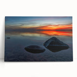 Black and white stretched canvas of Manitoba scenery, ideal for kitchen wall art or bedroom decor.