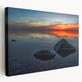 Large art of Manitoba, Canada scenery on stretched canvas, featuring vivid green and blue tones, ideal for kitchen wall art.