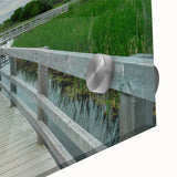 Large abstract wall art depicting New Brunswick scenery in muted earth tones on acrylic glass.