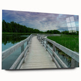 Acrylic print of a large abstract depiction of New Brunswick scenery in muted earth tones.