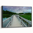 Black and white framed canvas depicting a vintage New Brunswick landscape, ideal for bedroom wall art.