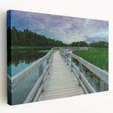 Scenic New Brunswick landscape on large stretched canvas, featuring lush greens and blues, ideal for kitchen wall art.
