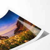 Extra large rolled print featuring line art flowers in muted earth tones, ideal for large living room wall decor.