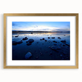 Extra large abstract art print of the Northwest Territories, in textured gold frame, ideal for living room decor.