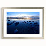 Textured art depicting abstract scenery of Northwest Territories in silver frame with mat, suited for bedroom wall decor.