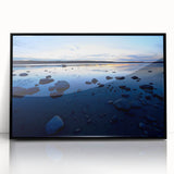 Large abstract wall art depicting the Northwest Territories landscape in muted earth tones on a framed acrylic print.