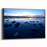 Black and white framed canvas featuring a vintage-style landscape of the Northwest Territories, ideal for bedroom wall decor.