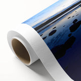 Art Deco style poster of Northwest Territories scenery on rolled canvas, ideal for nursery wall art with soft color tones.