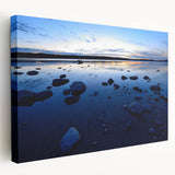 Panoramic landscape of the Northwest Territories on a large stretched canvas, showing muted earth tones.