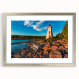 Textured abstract art print depicting a serene Ontario scenery in muted earth tones, framed in silver, ideal for bedroom art.