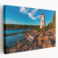 Large stretched canvas depicting the Ontario, Canada scenery in muted earth tones, ideal for kitchen wall art.