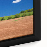 Extra large framed canvas featuring a textured depiction of Prince Edward Island, Canada in black with colorful art accents.