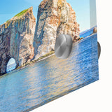 Large abstract wall art of Quebec scenery on acrylic glass, featuring muted earth tones, ideal for dining room art.