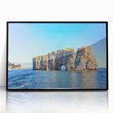 Large abstract wall art depicting a Quebec scenery in black and white tones on a framed acrylic.