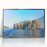 Large art print of a serene Quebec landscape in muted earth tones on framed acrylic, suitable for nursery wall art.