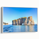 Vintage poster art of Quebec scenery on framed canvas, featuring colorful art in extra large format.