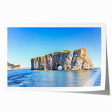 Rolled print of Quebec scenery with vibrant green and blue tones, ideal for art wall dining room.