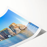 Extra large rolled print of line art flowers in muted greens and whites, ideal for large living room wall art.