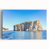 Black and white photograph of Quebec scenery on large stretched canvas, ideal for kitchen wall art.