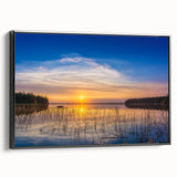 Black and white framed canvas of a vintage-style Saskatchewan landscape, ideal for bedroom wall art.