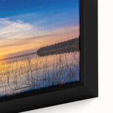 Extra large framed canvas featuring a textured depiction of Saskatchewan scenery in black with colorful art accents.