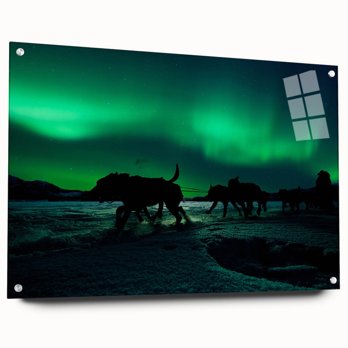 Acrylic print of a Yukon landscape in muted earth tones, suitable for bedroom or dining room decor.