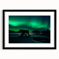 Extra large abstract art print of Yukon scenery in vibrant colors on a textured canvas, framed in black.