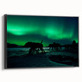 Black and white framed canvas depicting a vintage-style Yukon landscape, ideal for bedroom wall art.