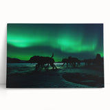 Black and white stretched canvas of Yukon scenery, ideal for kitchen wall art or bedroom ambiance.