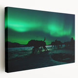 Large art of Yukon scenery on stretched canvas, depicting vibrant green forests and a serene blue river.