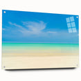 Acrylic print of a Caribbean seascape in vibrant blue and turquoise, ideal for dining room decor.